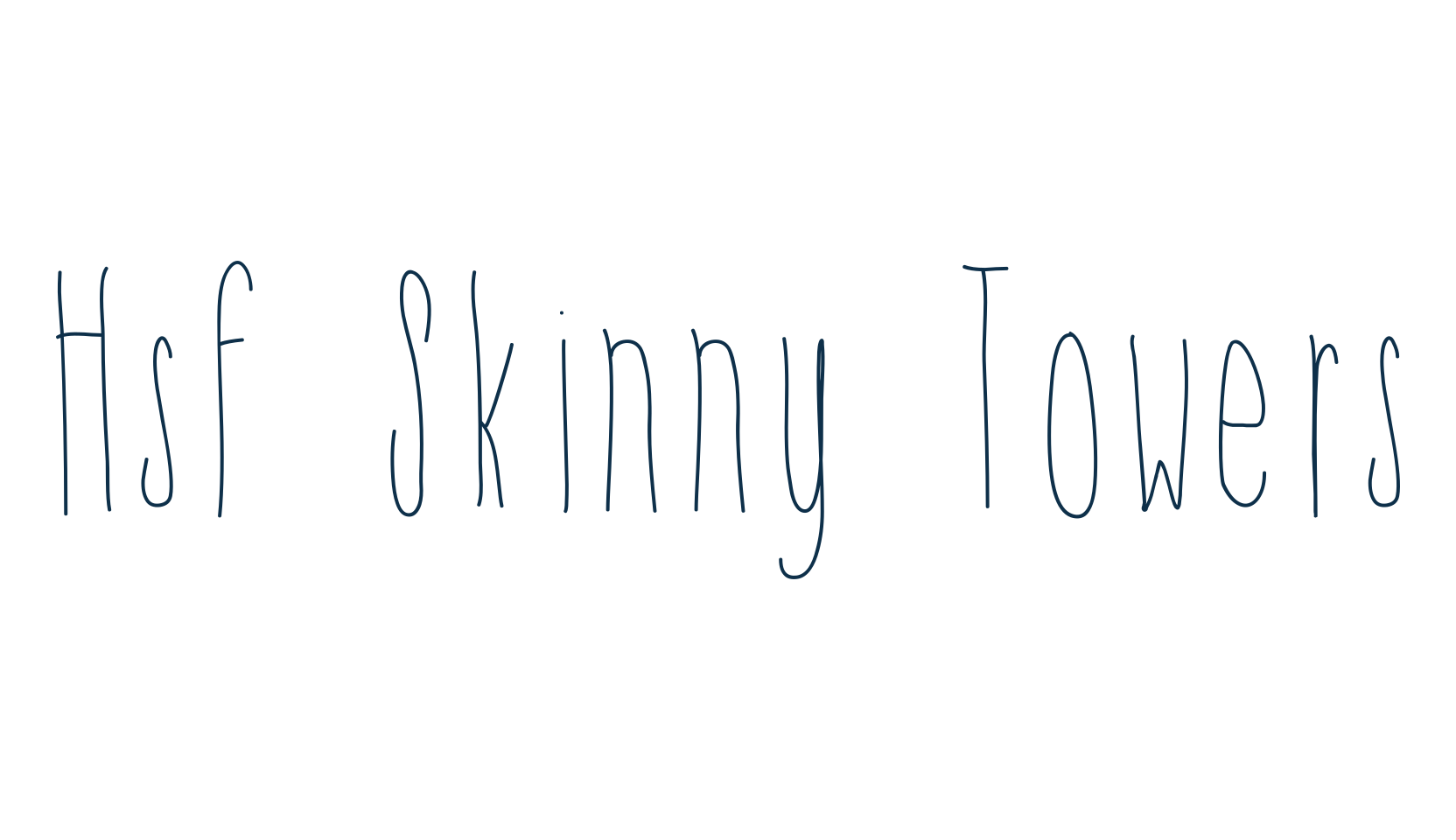 Hsf Skinny Towers, script handwritten fancy decorative calligraphy font preview