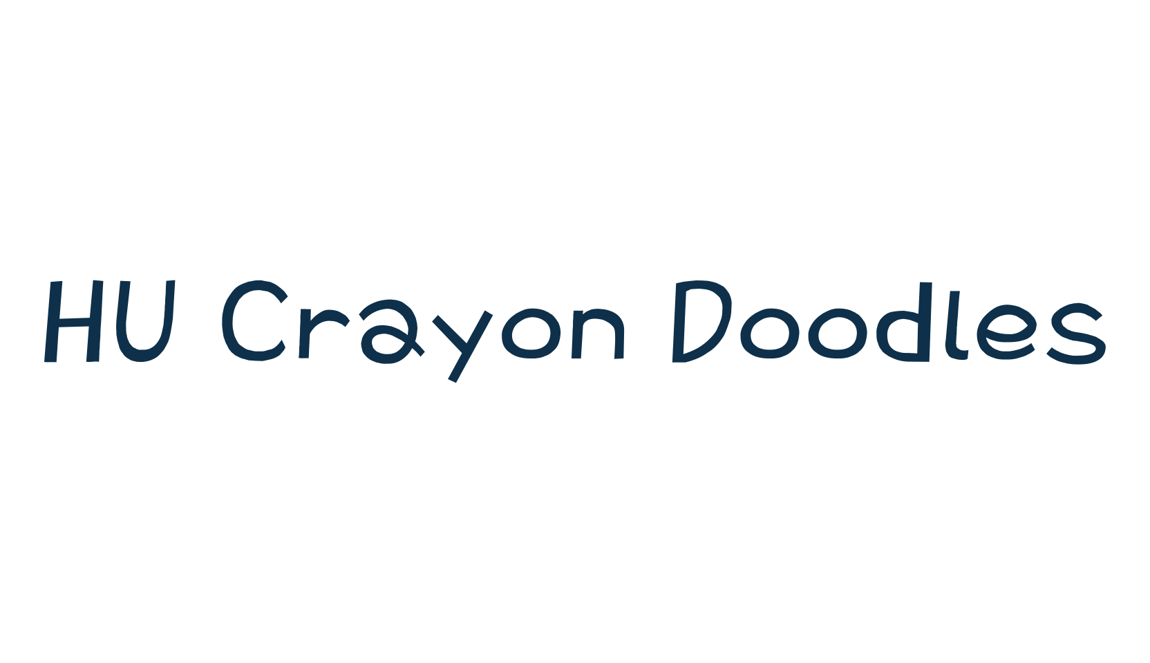 HU Crayon Doodles, cartoon font preview