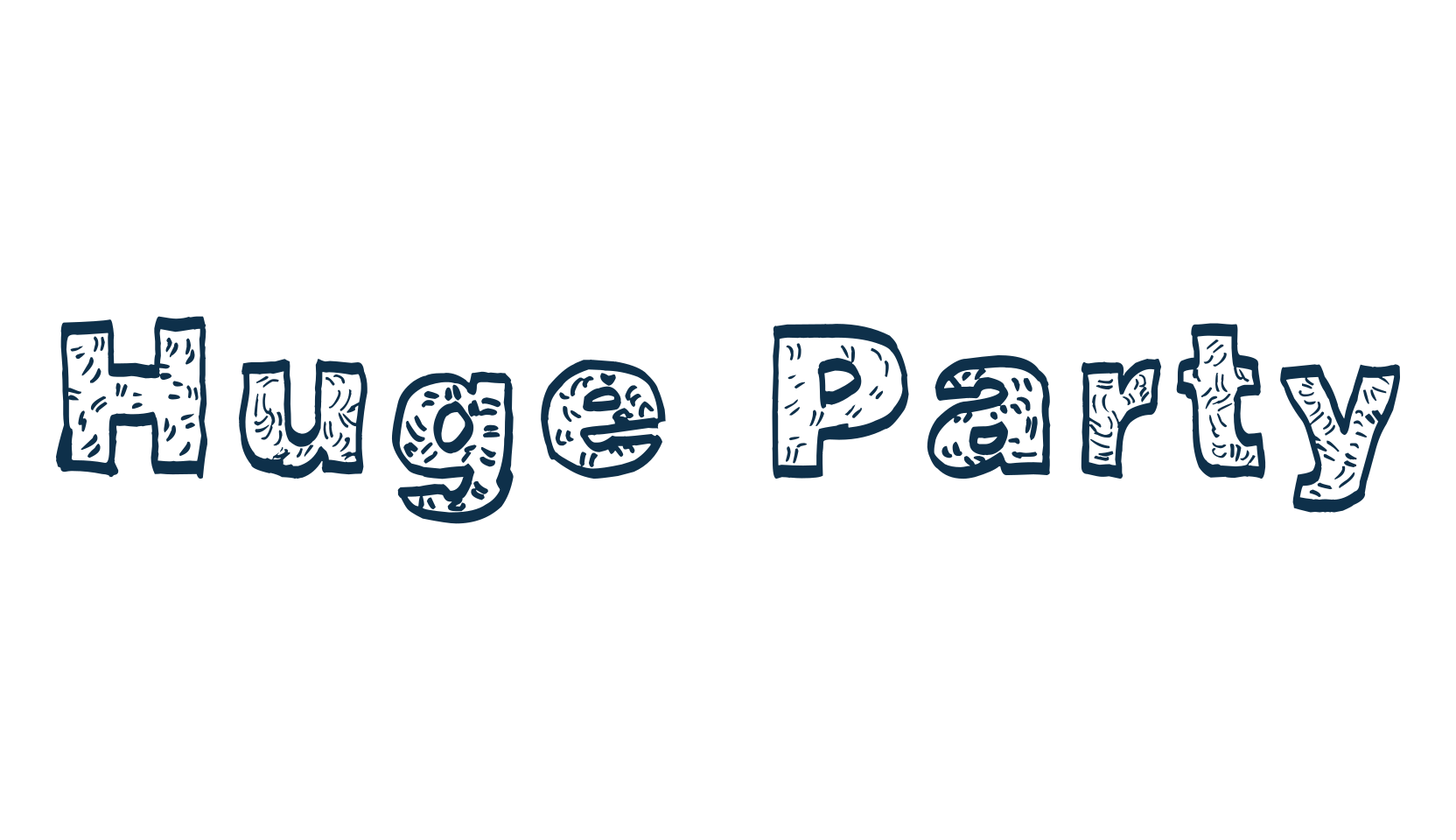 Huge Party, display market font preview