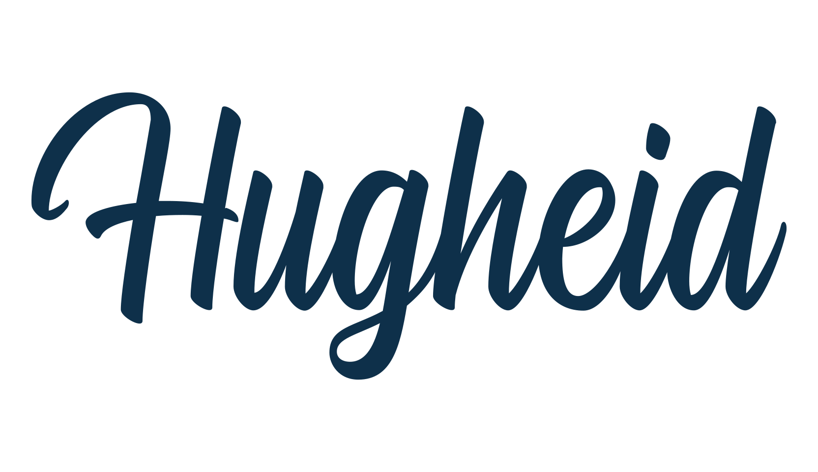 Hugheid, calligraphy font preview