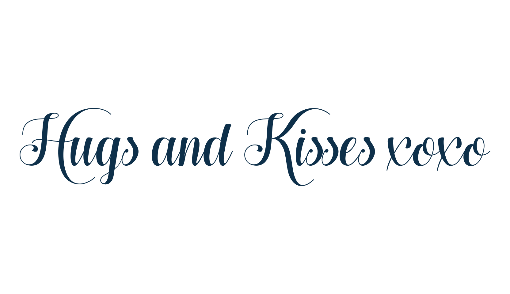 Hugs and Kisses xoxo, script calligraphy fancy decorative font preview