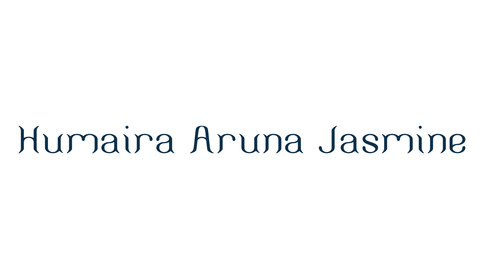 Humaira Aruna Jasmine, fancy various decorative font preview
