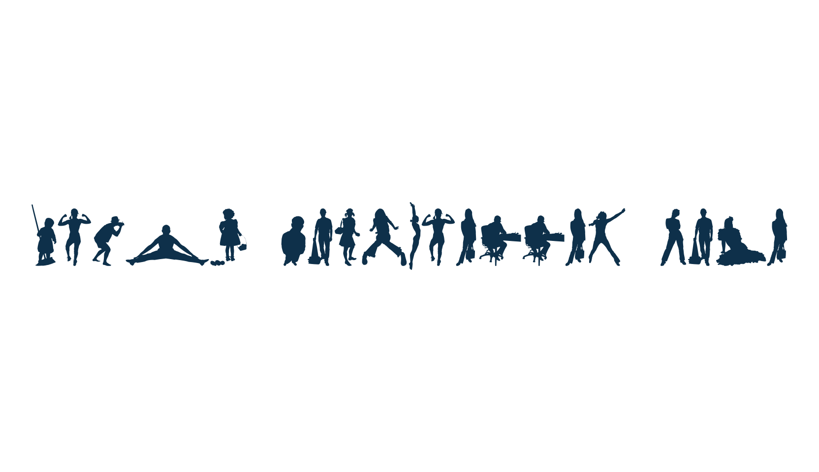 Human Silhouettes Five, display market font preview