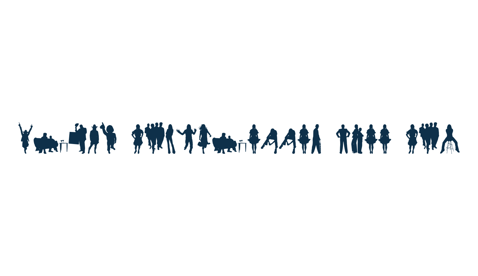Human Silhouettes Free Six, display market font preview