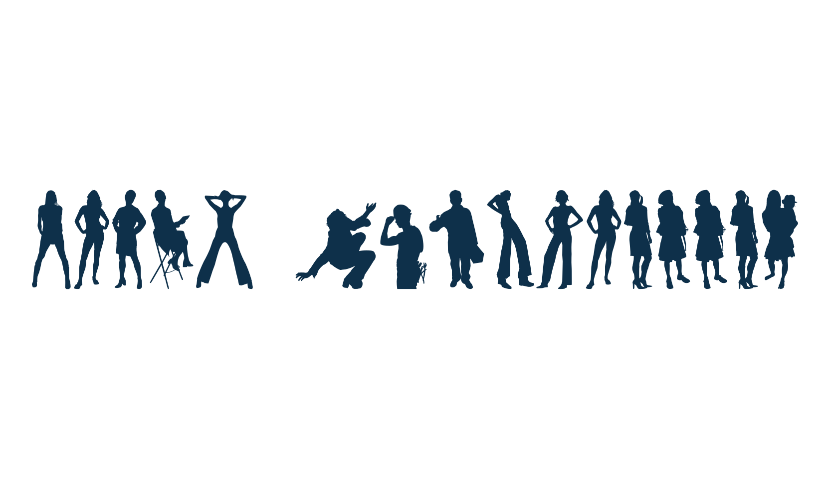 Human Silhouettes, fancy decorative font preview