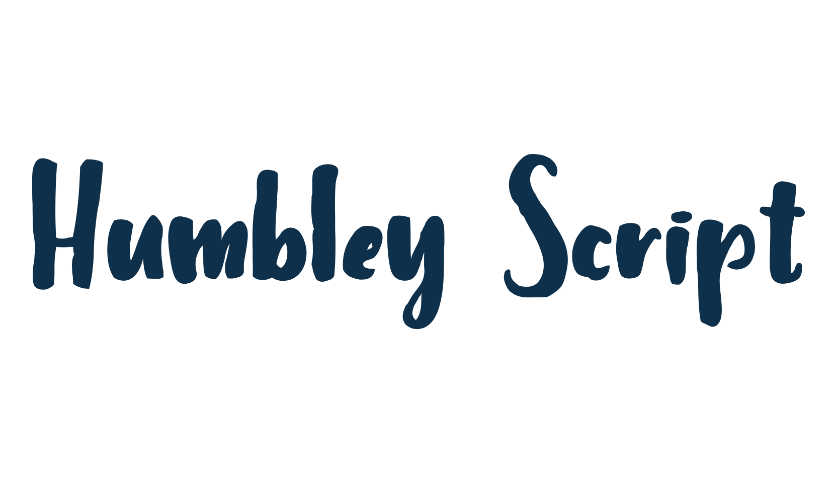 Humbley Script, brush font preview
