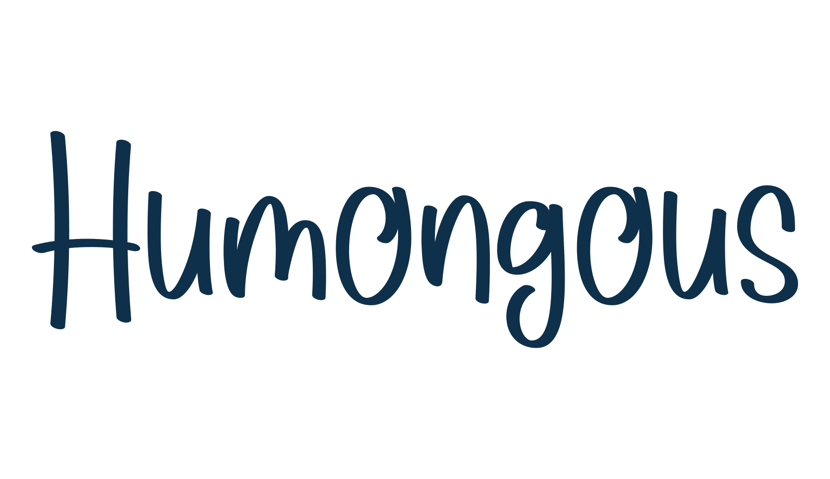 Humongous, handwriting font preview
