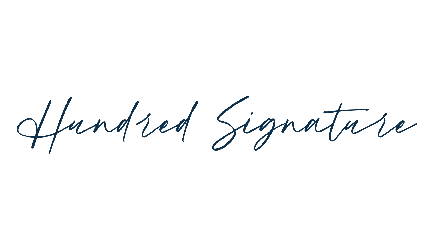 Hundred Signature, script handwritten fancy decorative calligraphy font preview