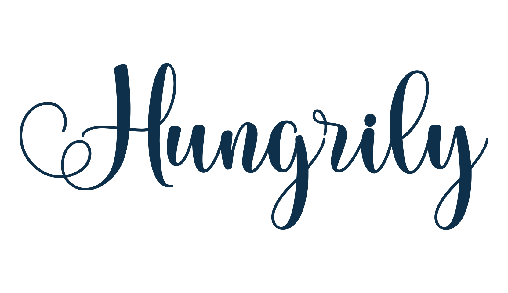 Hungrily, script calligraphy fancy decorative font preview
