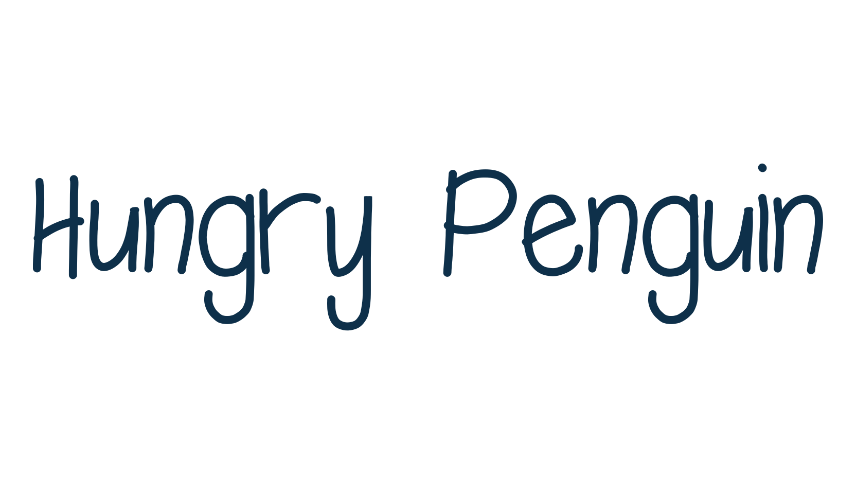 Hungry Penguin, handwriting font preview