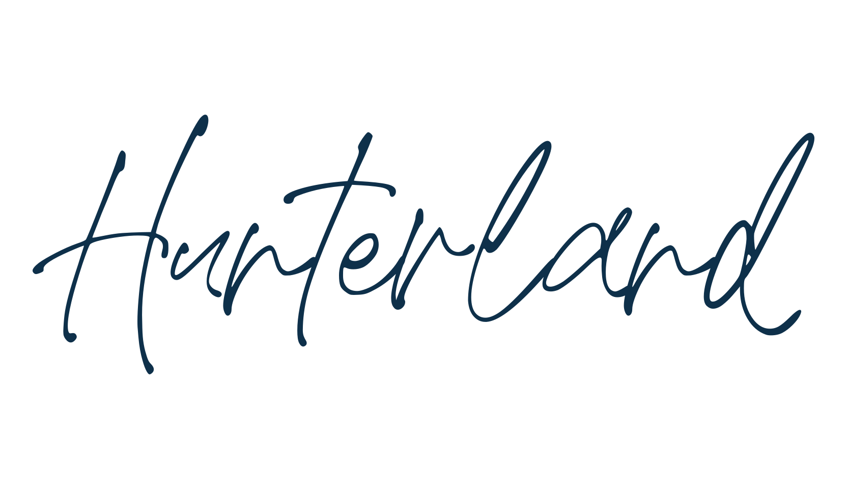 Hunterland, script handwritten fancy decorative calligraphy font preview
