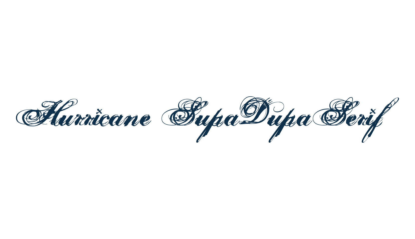 Hurricane SupaDupaSerif, script calligraphy fancy decorative font preview