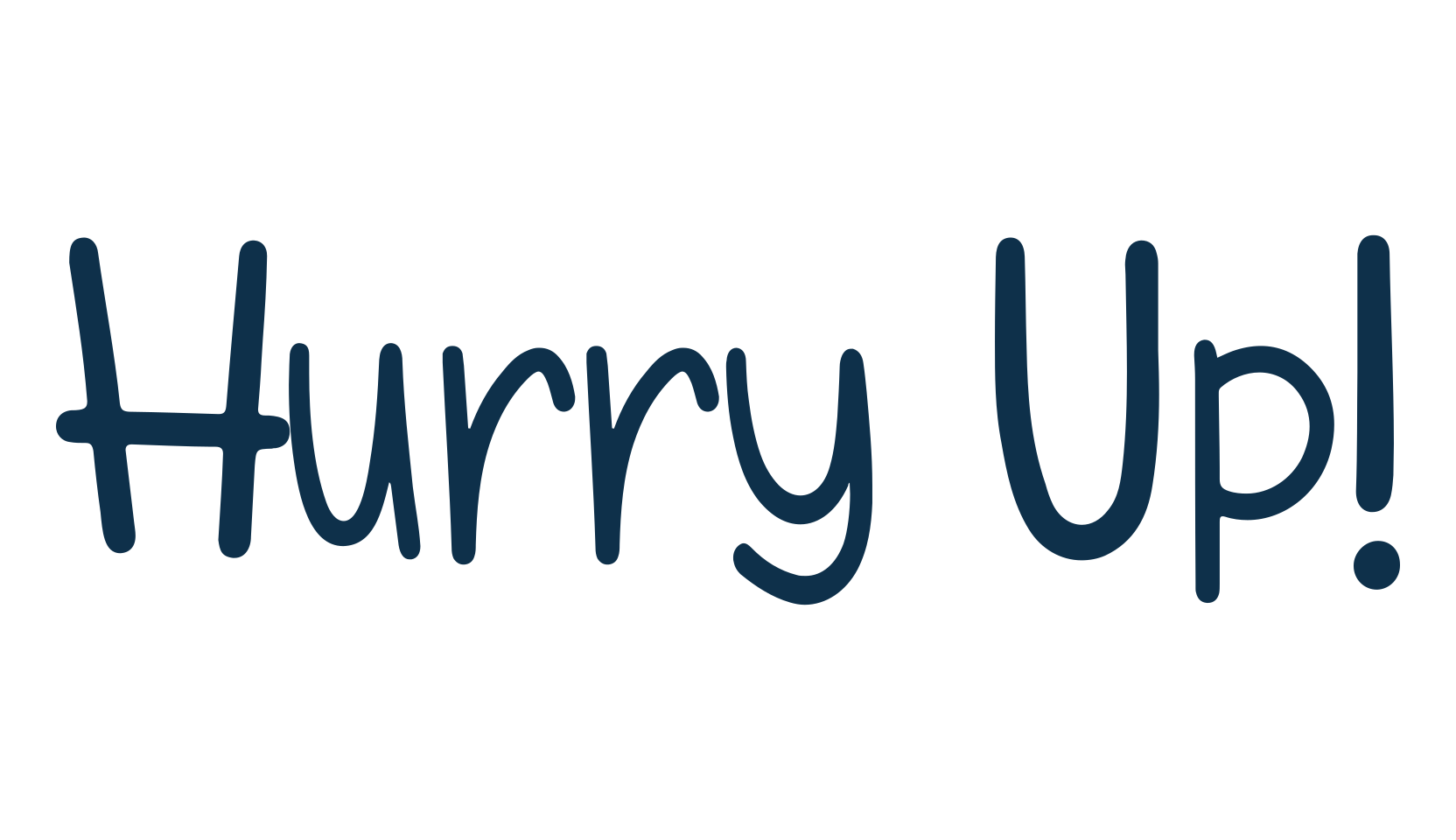 Hurry Up!, cartoon font preview