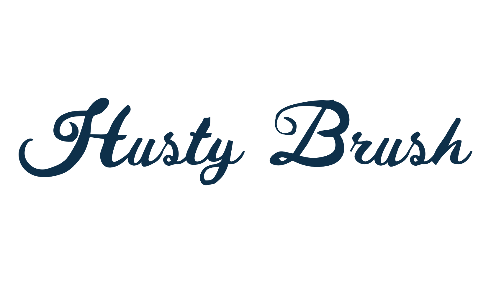 Husty Brush, script brush fancy decorative calligraphy font preview