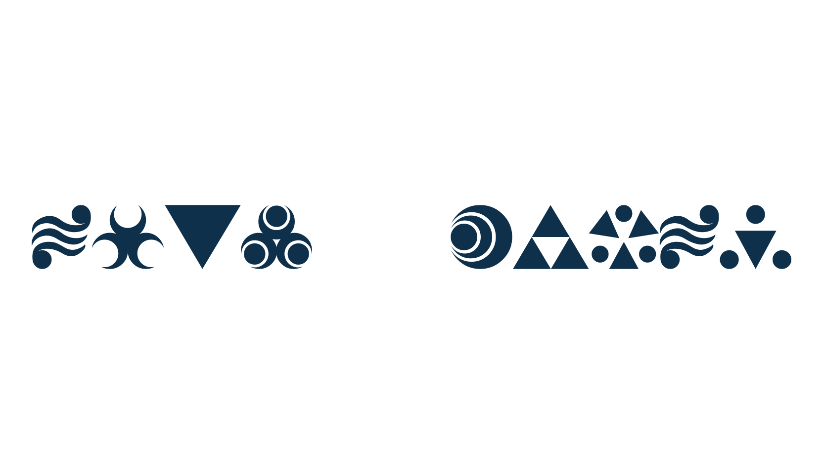 Hylian Symbols, fancy decorative font preview
