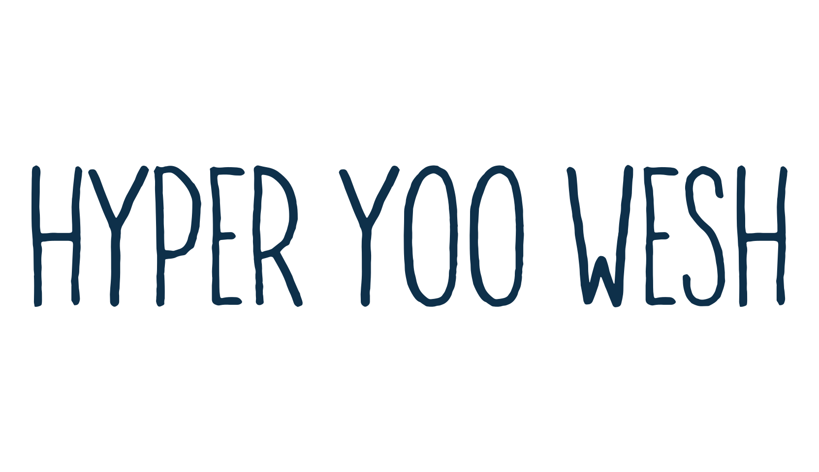 Hyper Yoo Wesh, handwriting font preview