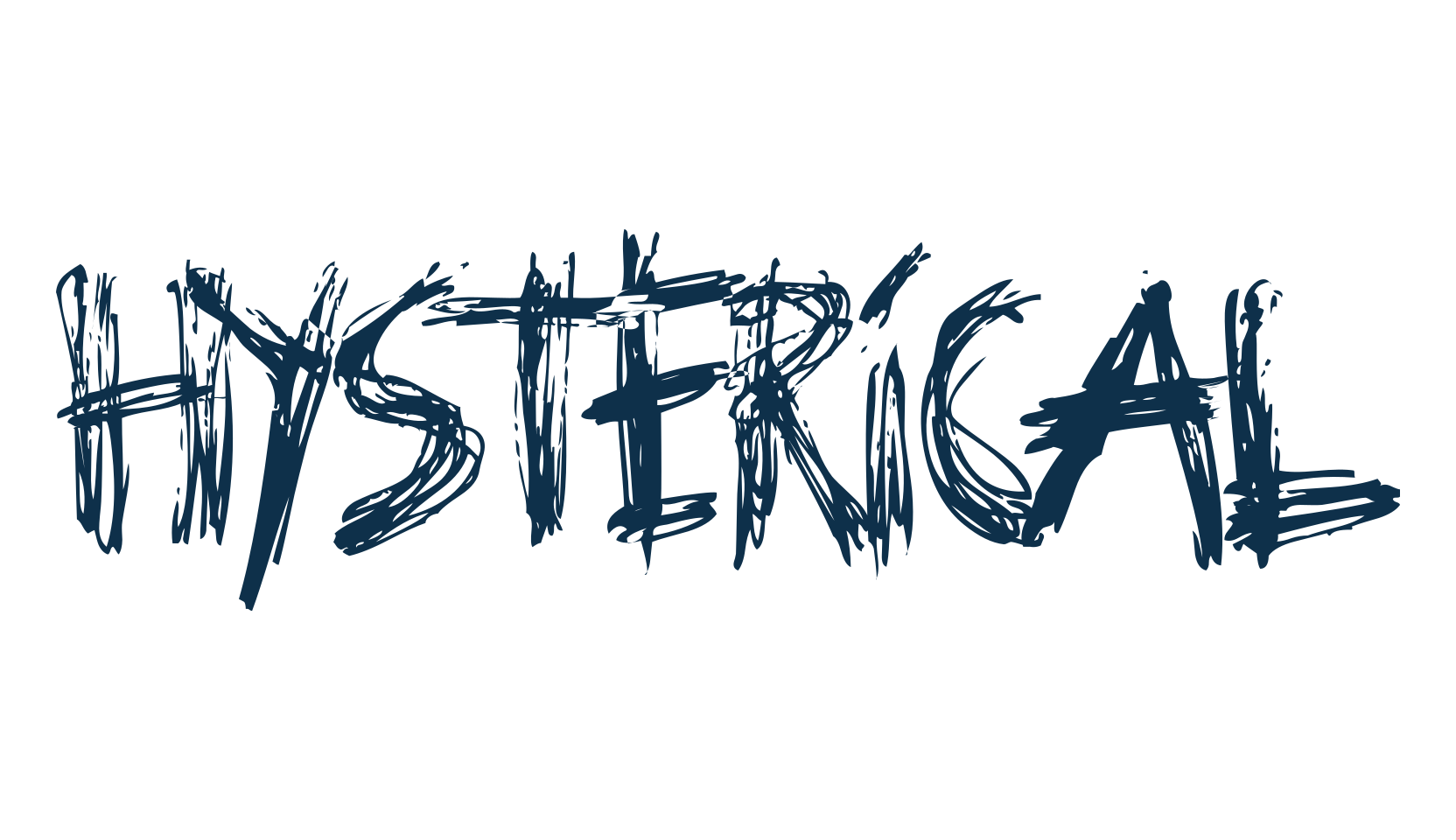 Hysterical (hysterical), script trash fancy decorative calligraphy font preview
