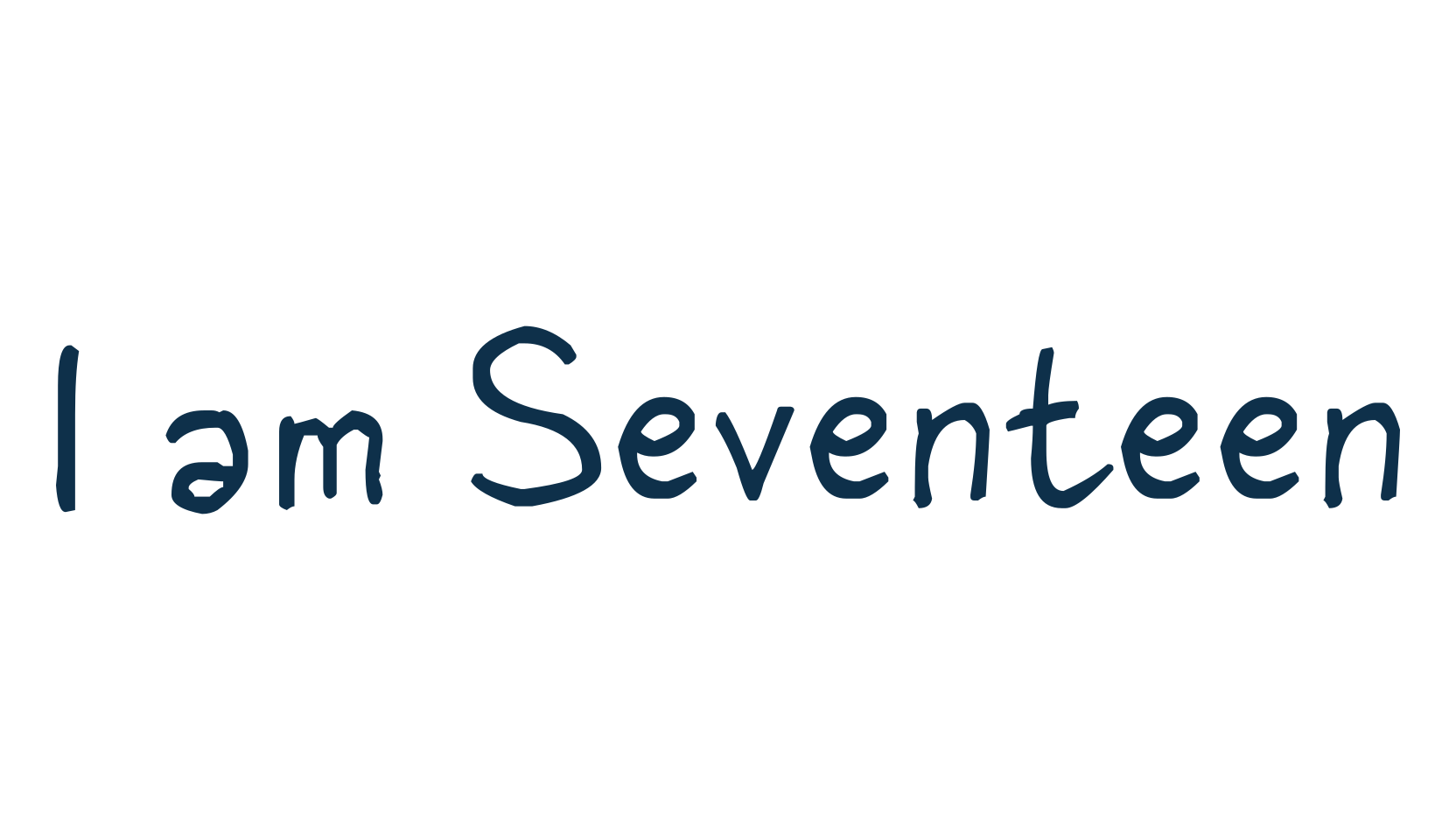 I am Seventeen, handwriting font preview