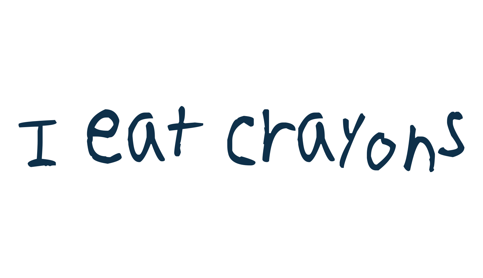 I eat crayons, handwriting font preview
