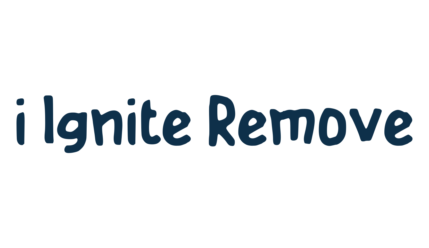 i Ignite Remove, cartoon font preview