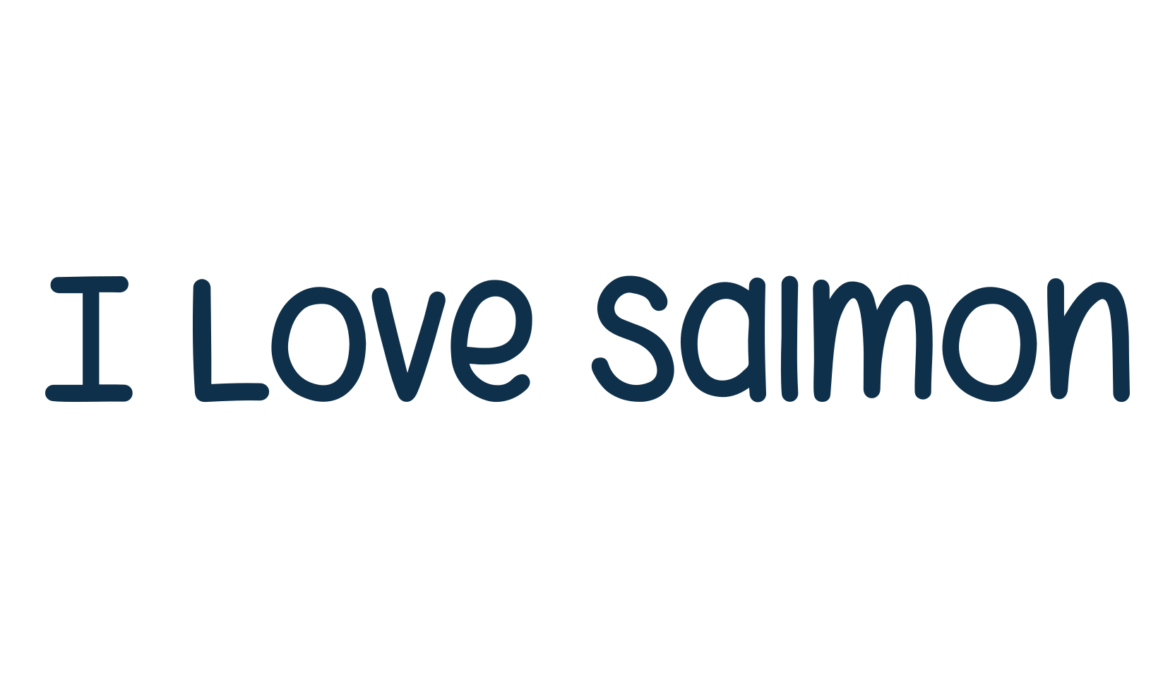 I Love Salmon, handwriting font preview