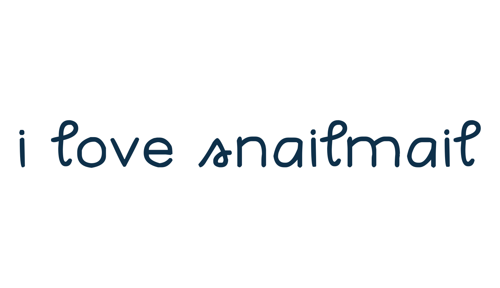 I love snailmail, handwriting font preview