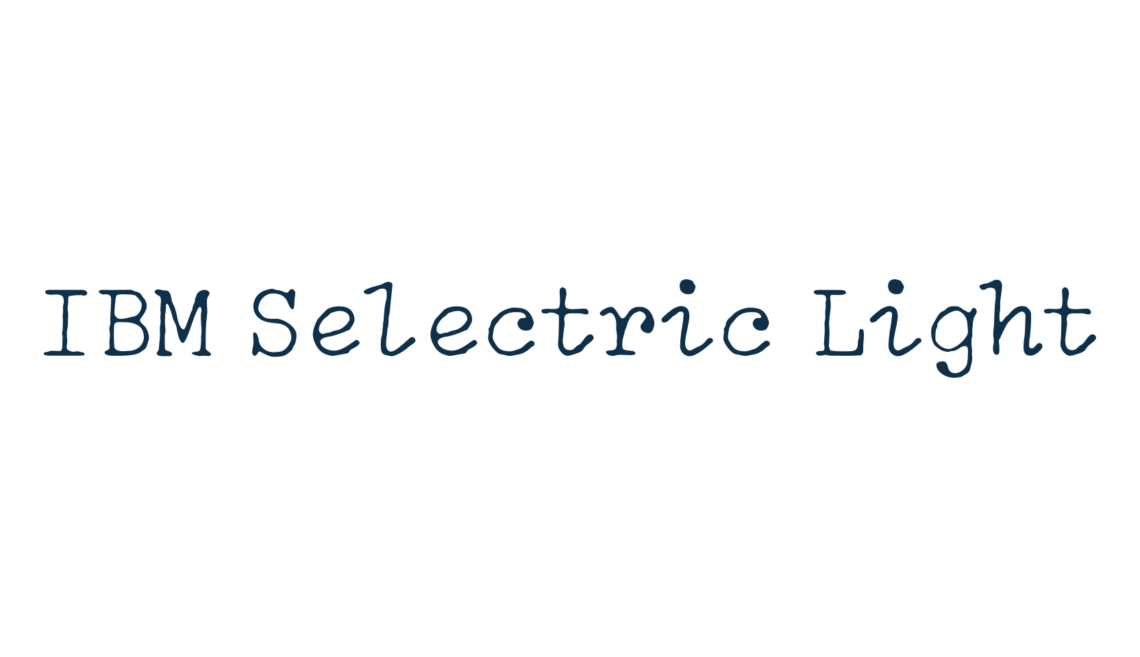 IBM Selectric Light, fancy typewriter decorative font preview
