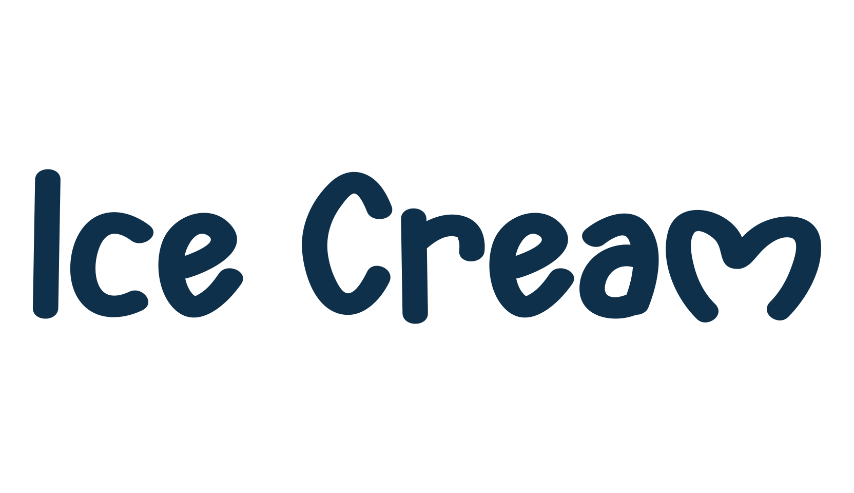 Ice Cream, handwriting font preview