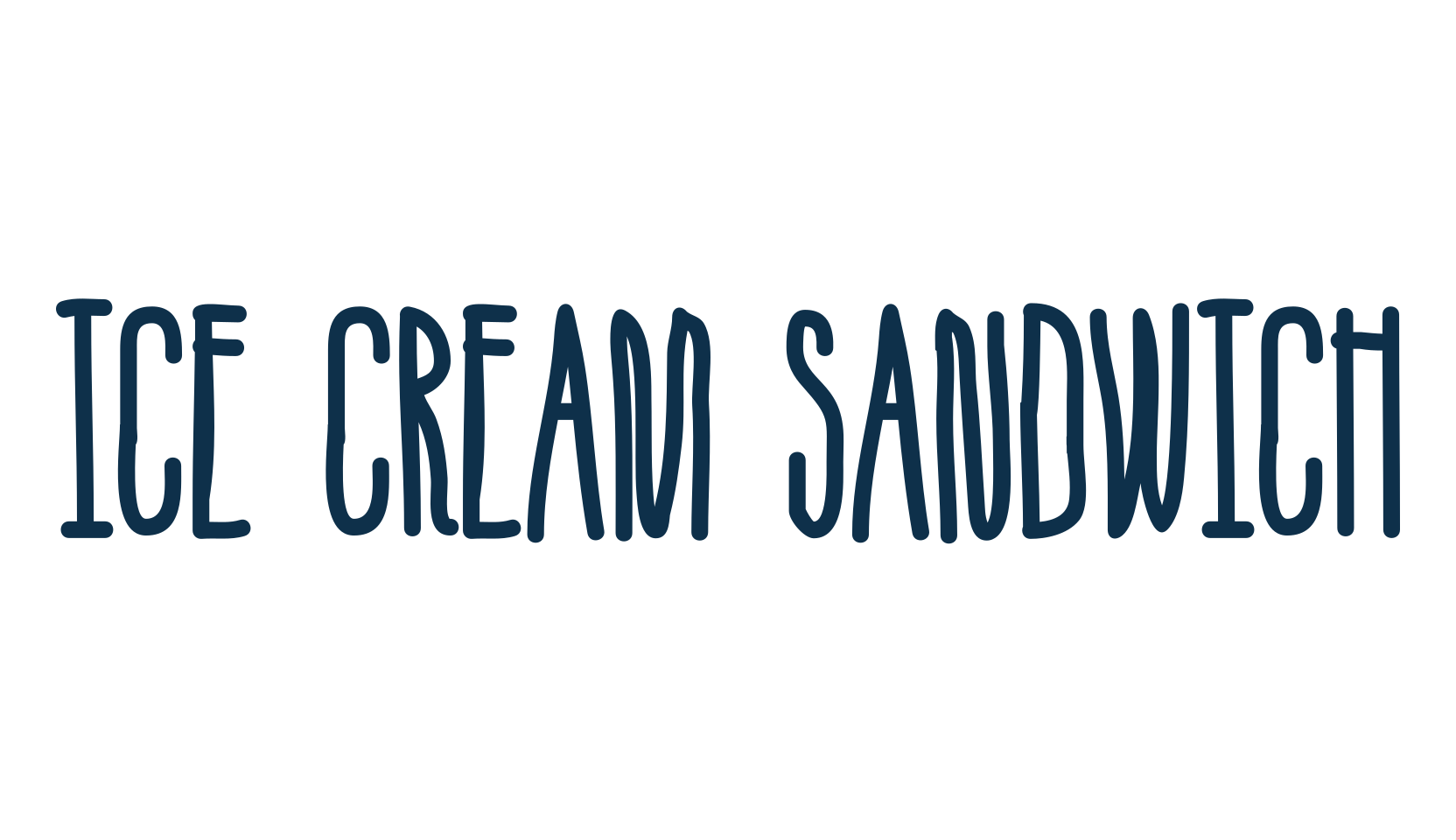 Ice Cream Sandwich (ice-cream-sandwich), script handwritten fancy decorative calligraphy font preview