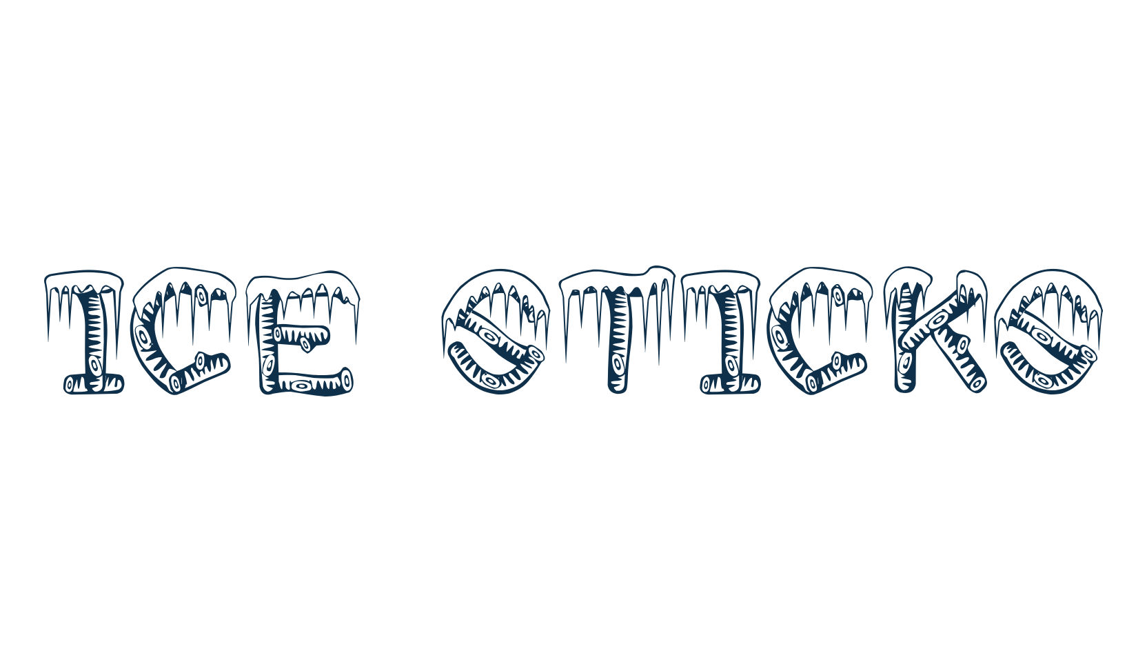 Ice Sticks, fancy fire, ice decorative font preview