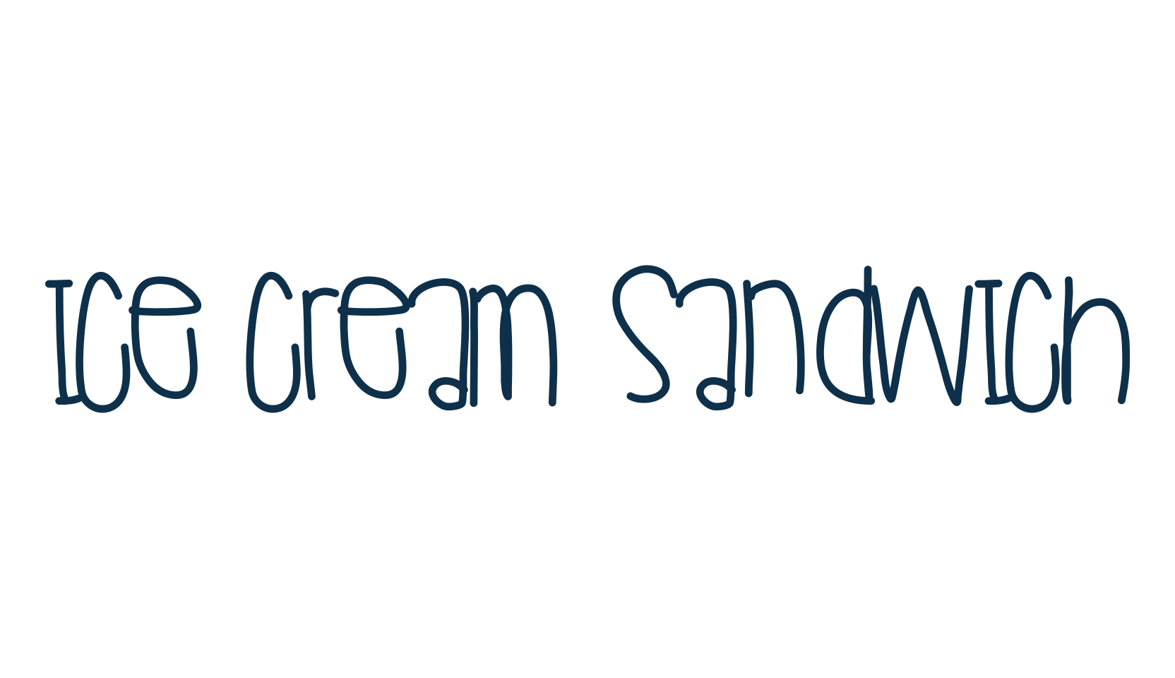 Ice Cream Sandwich, script handwritten fancy decorative calligraphy font preview