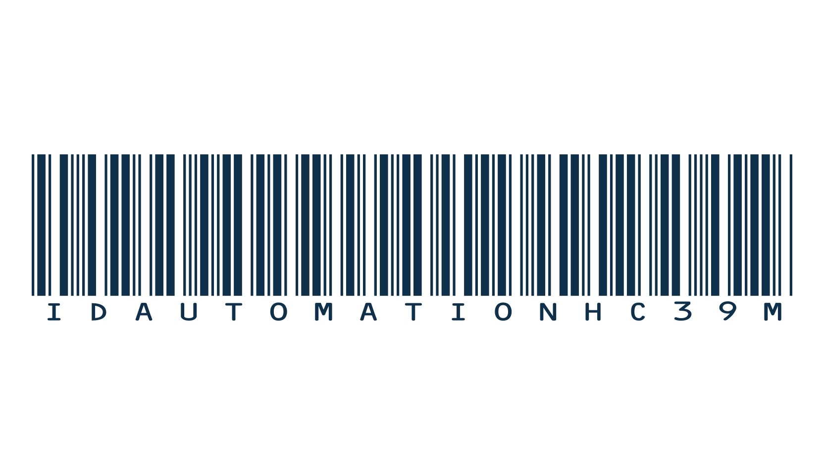 IDAutomationHC39M, fancy decorative font preview