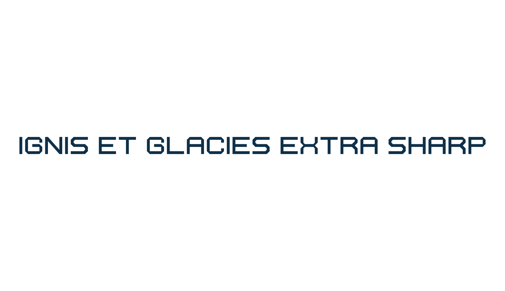 Ignis et Glacies Extra Sharp, sci-fi font preview