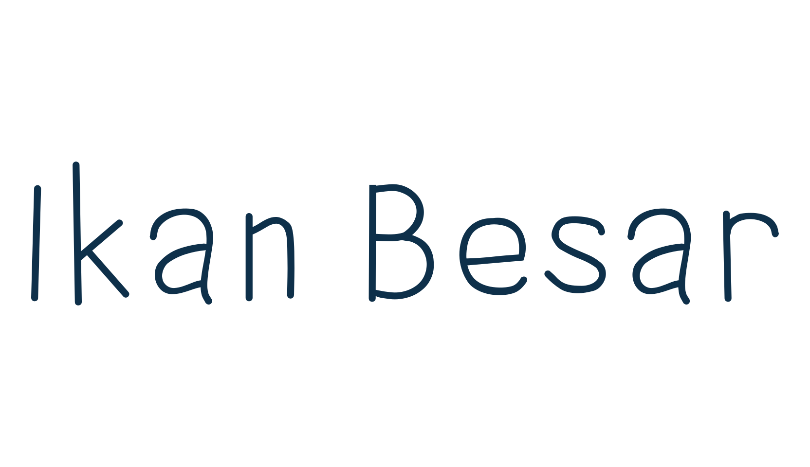 Ikan Besar, script handwritten fancy decorative calligraphy font preview