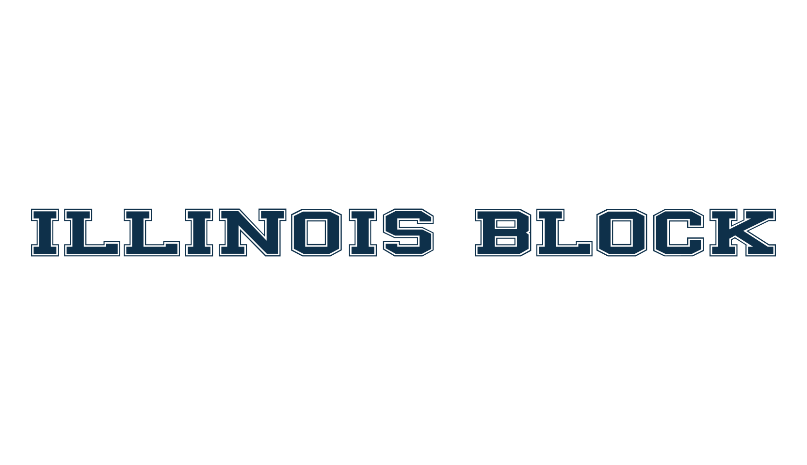 Illinois Block, fancy old school decorative font preview