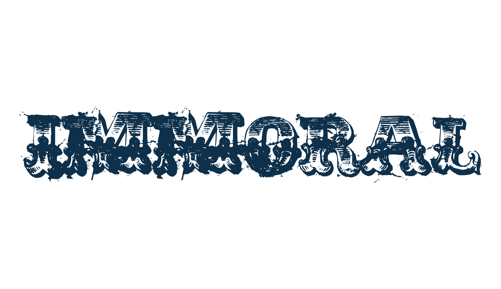 Immoral, fancy destroy decorative font preview