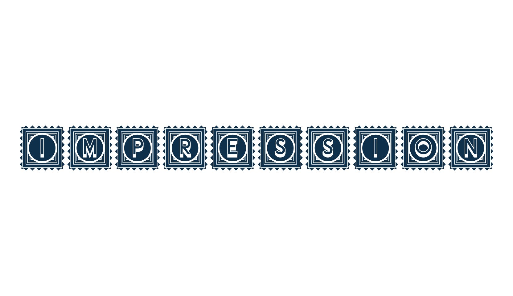 Impression, initials font preview