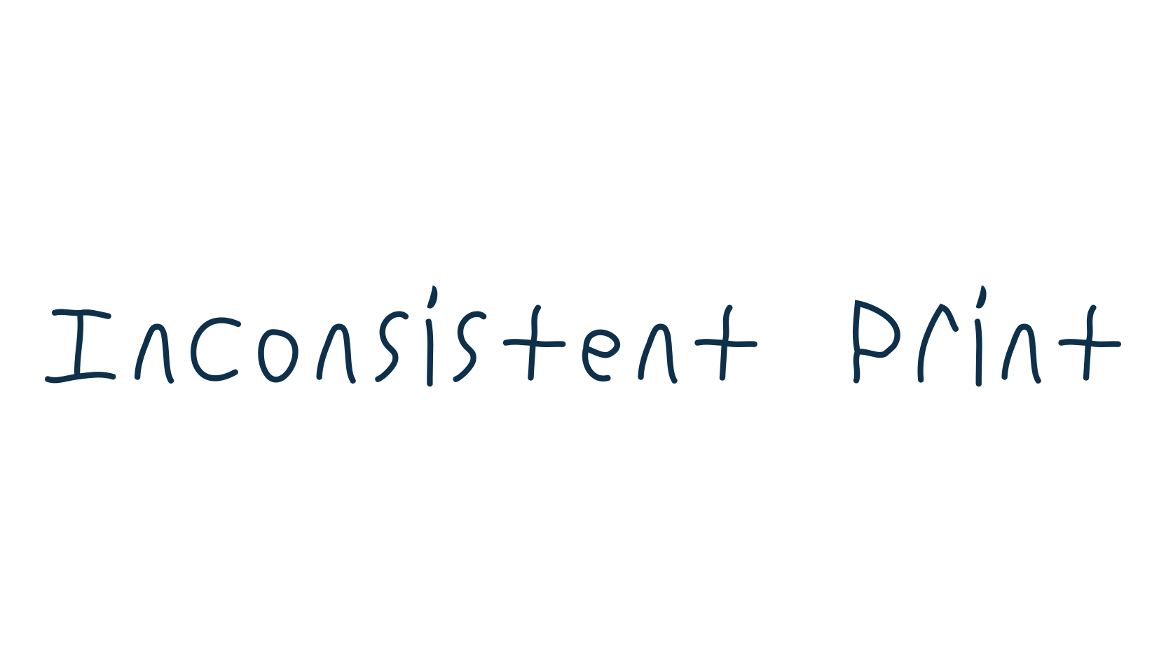 Inconsistent Print, script handwritten fancy decorative calligraphy font preview