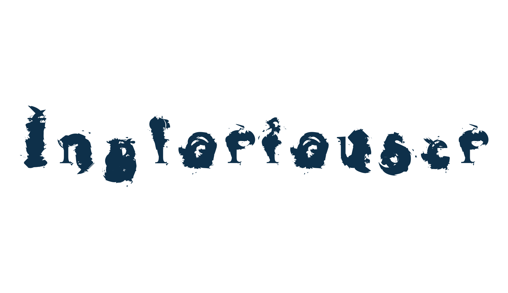 Ingloriouser, fancy destroy decorative font preview