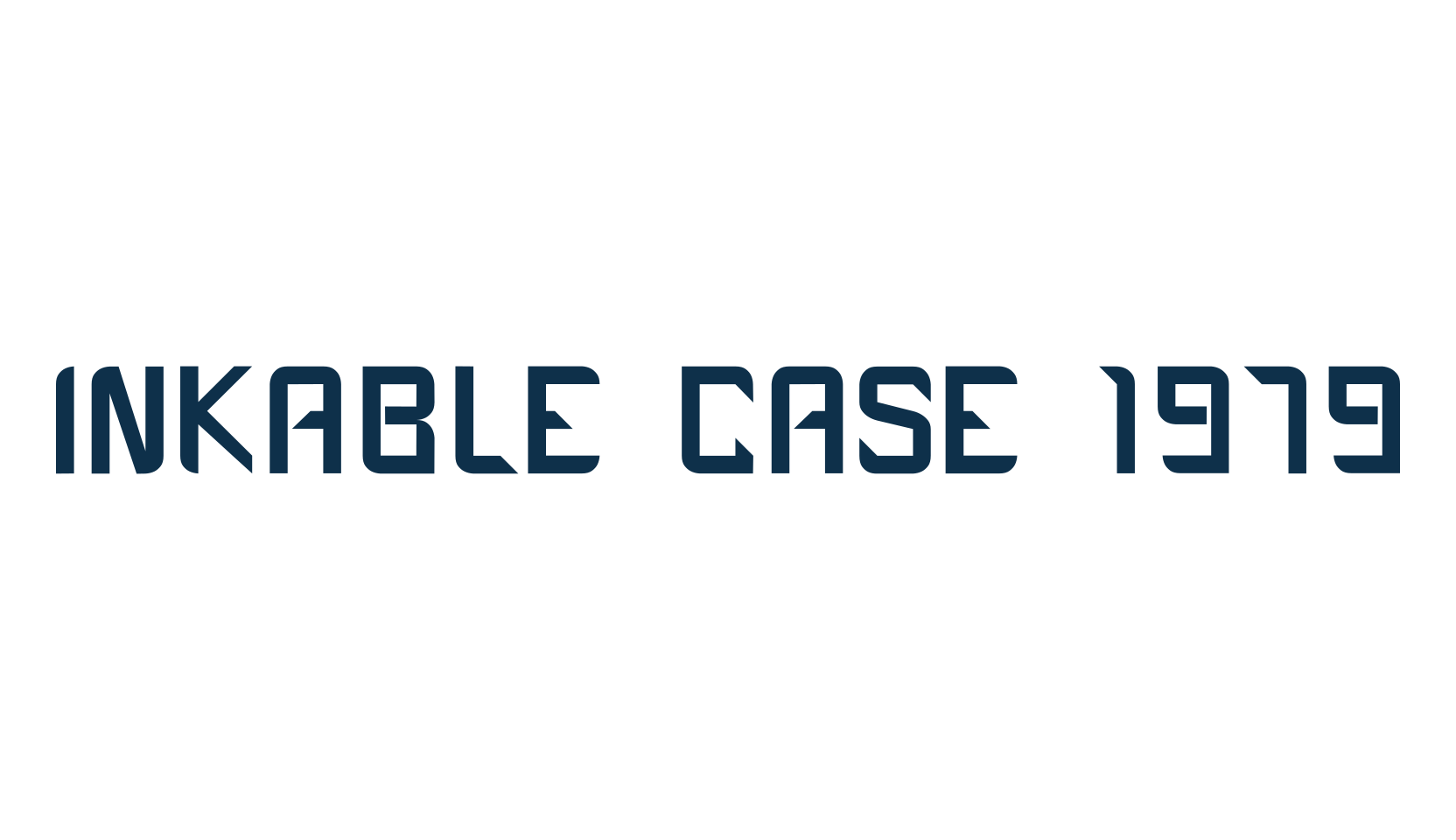 Inkable Case 1979, fancy various techno sci-fi font preview