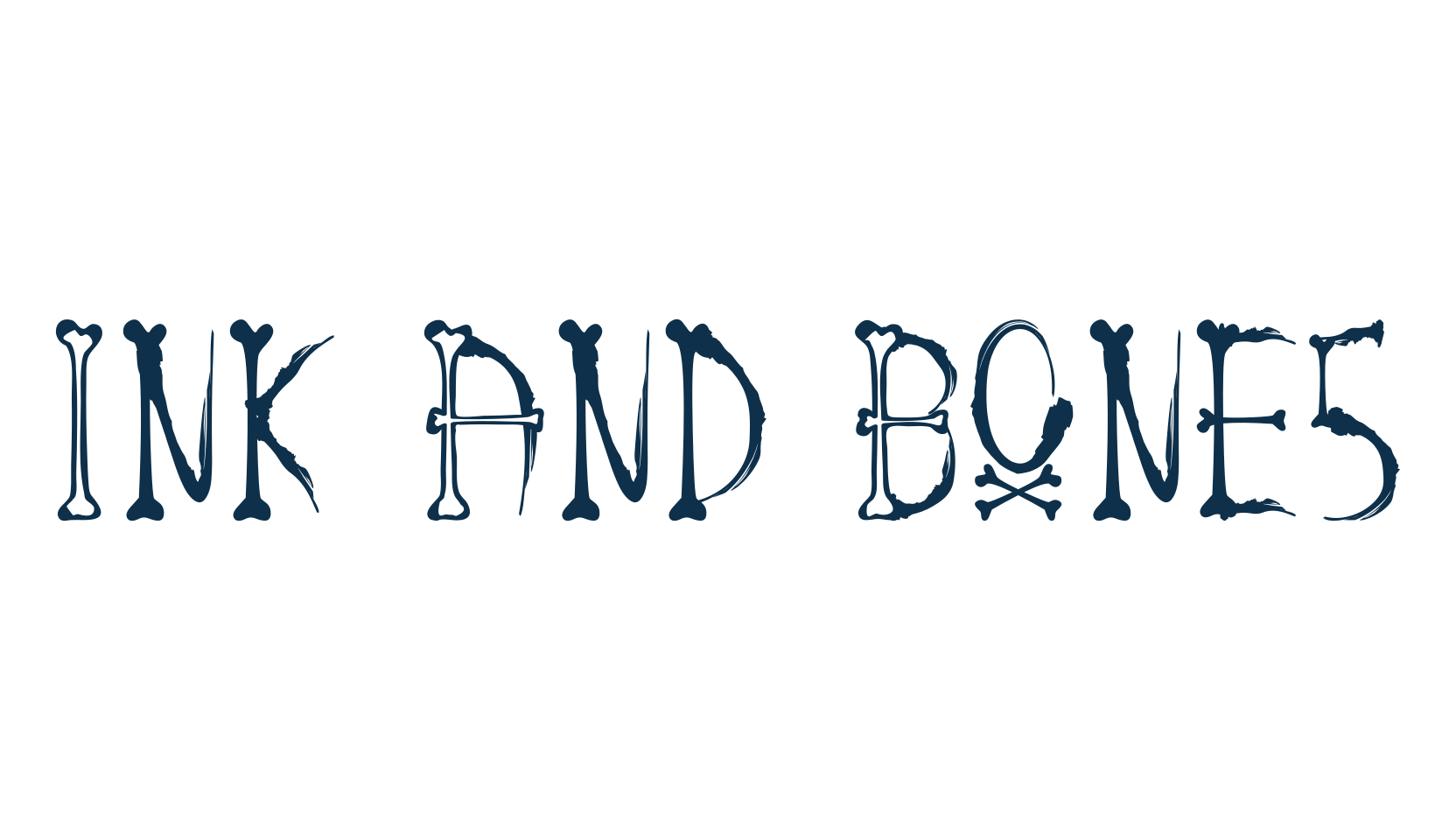 Ink And Bones, fancy decorative font preview