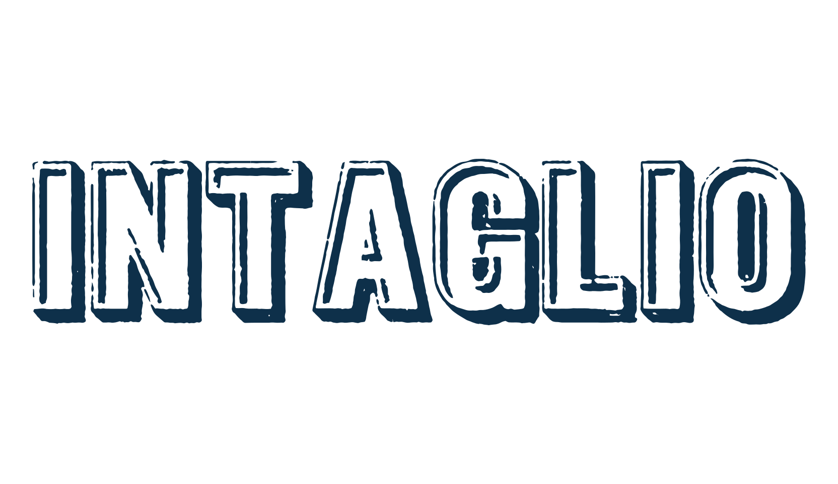 Intaglio, fancy eroded decorative font preview