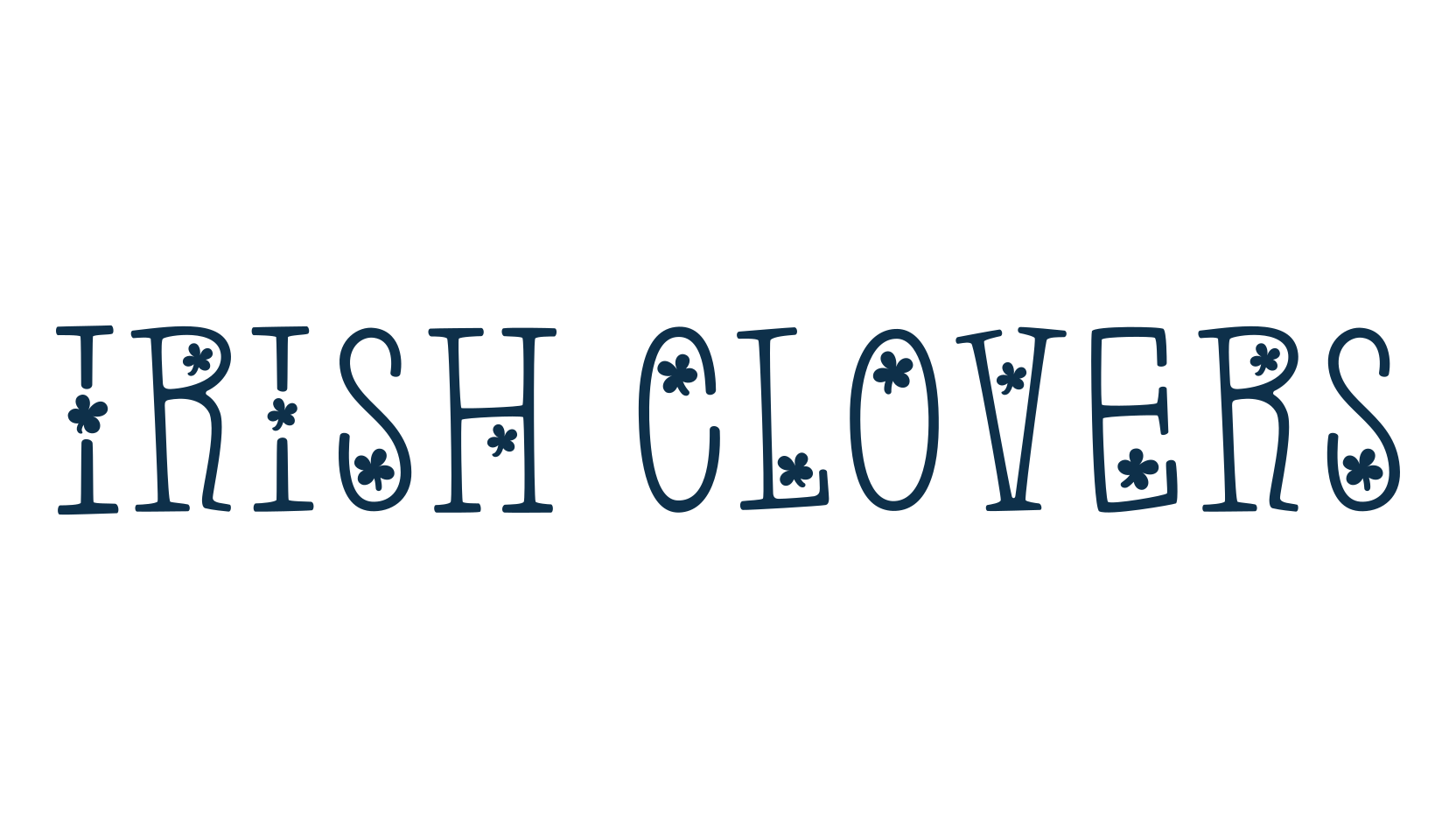 Irish Clovers, display market font preview