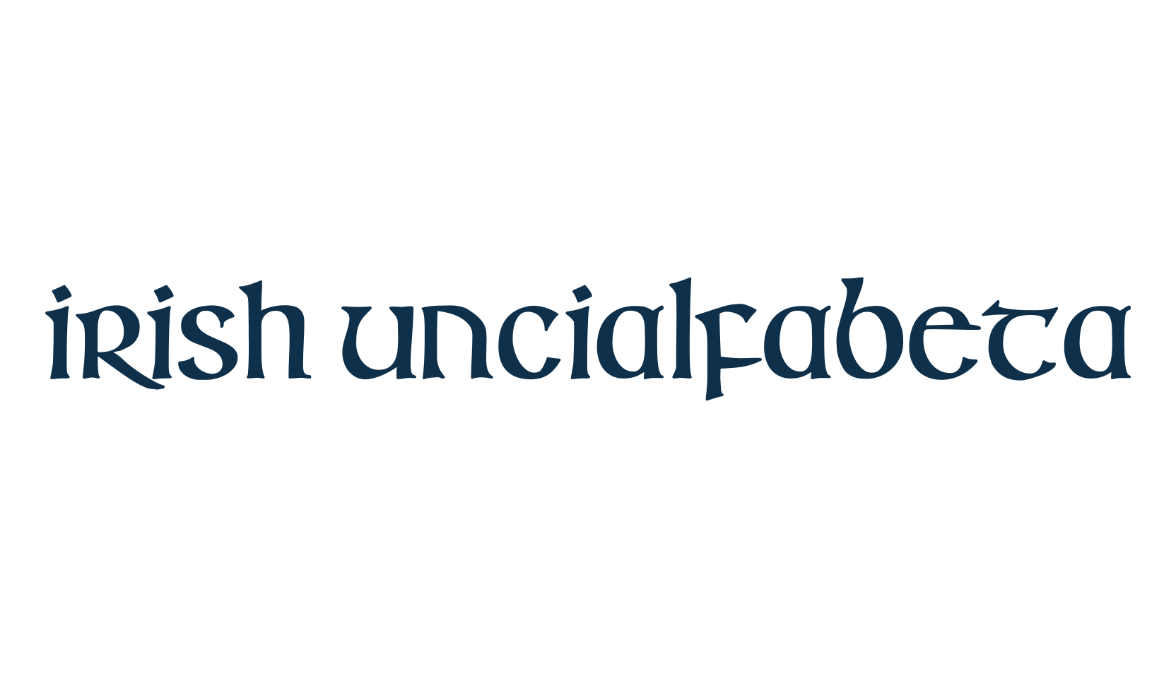 Irish Uncialfabeta, gothic celtic font preview