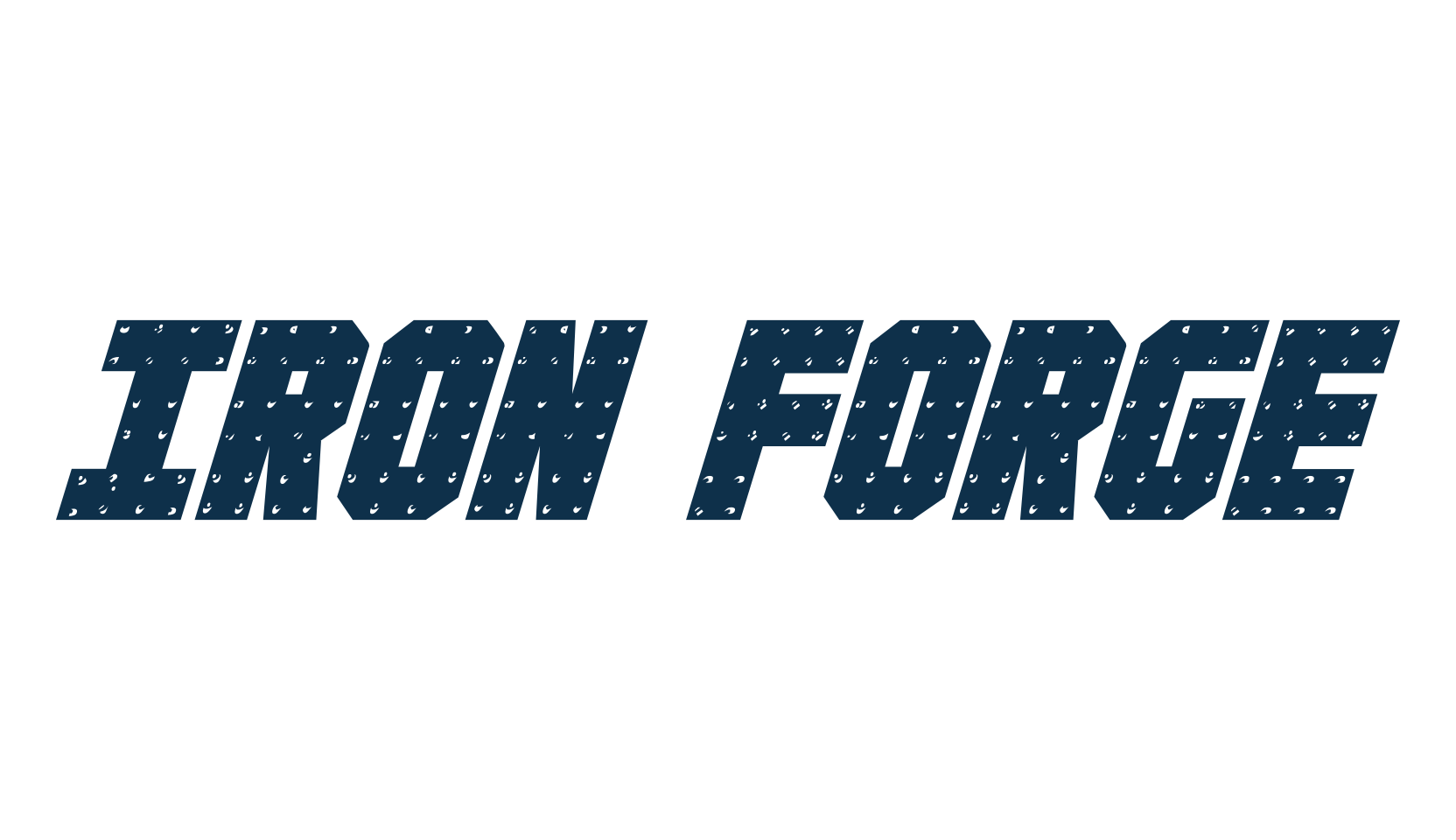 Iron Forge, fancy various techno sci-fi font preview
