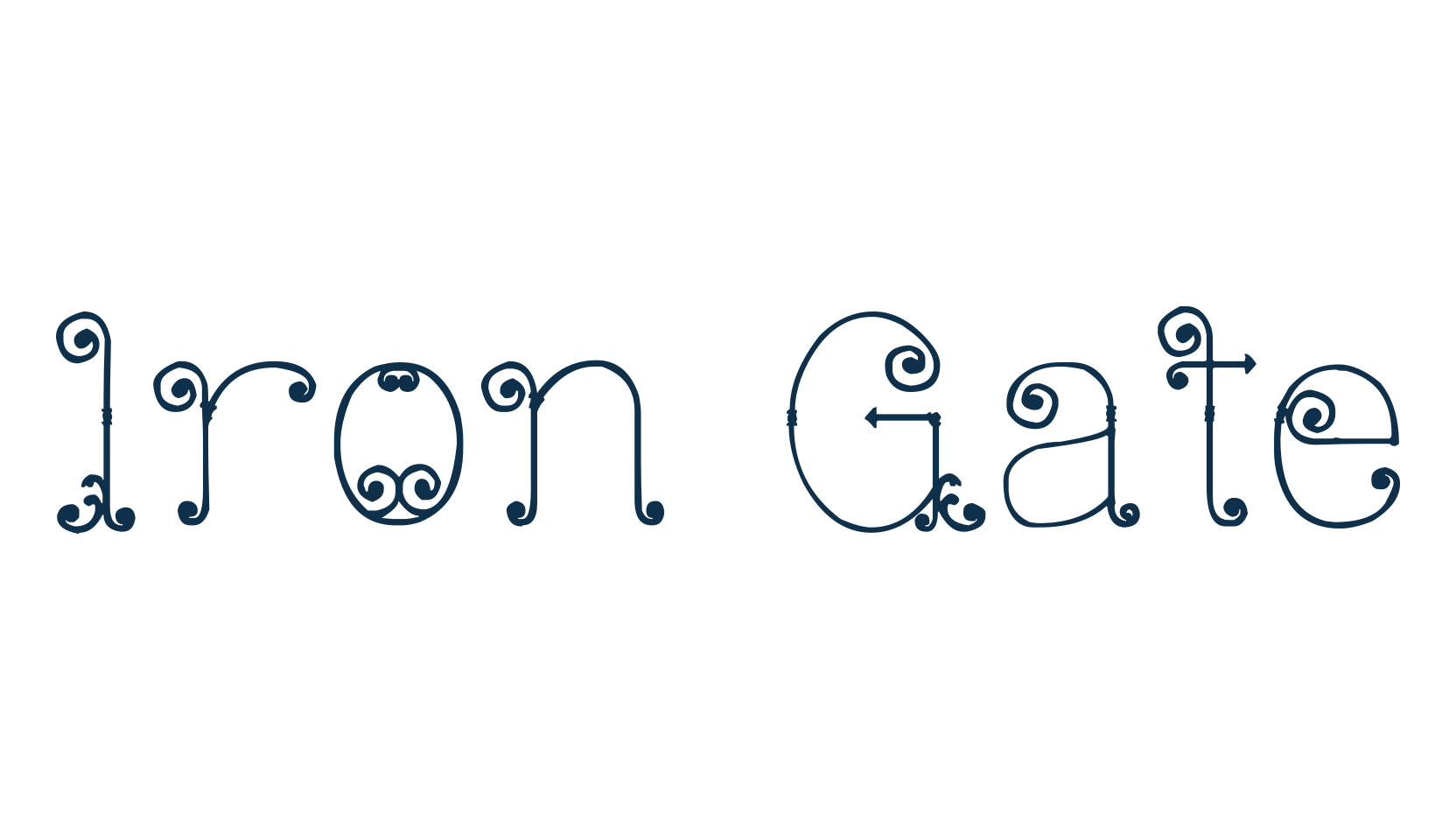 Iron Gate, fancy decorative font preview