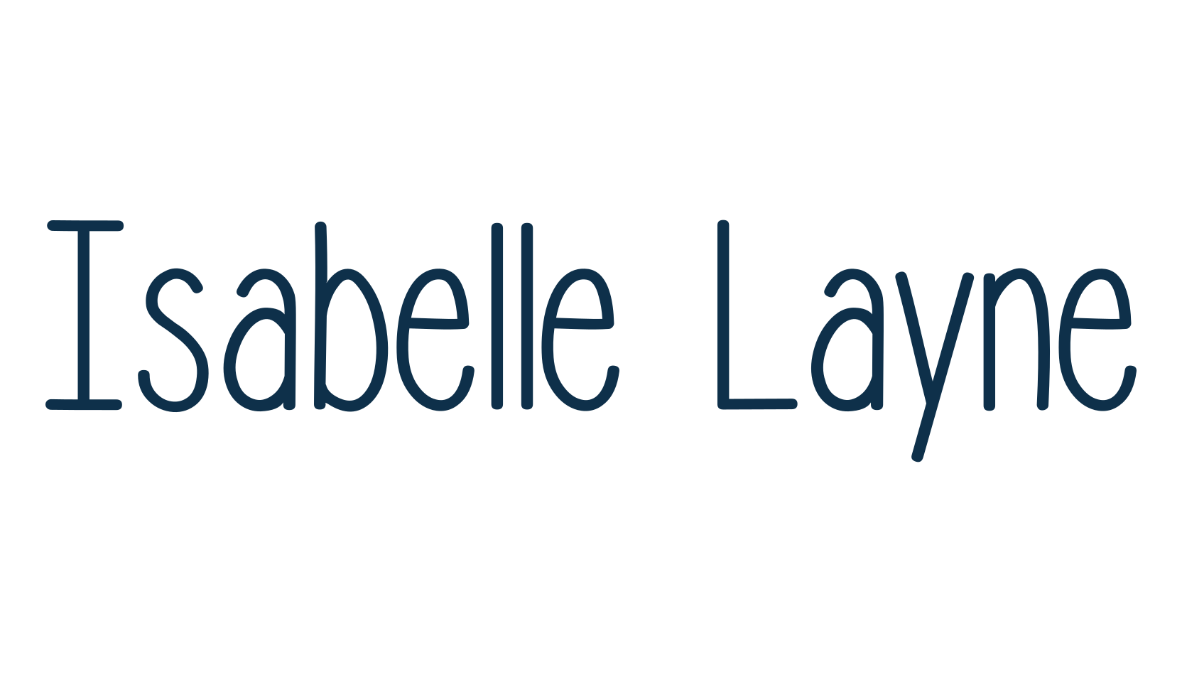 Isabelle Layne, various font preview
