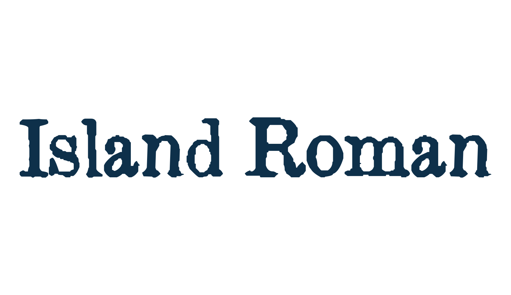 Island Roman, fancy eroded decorative font preview
