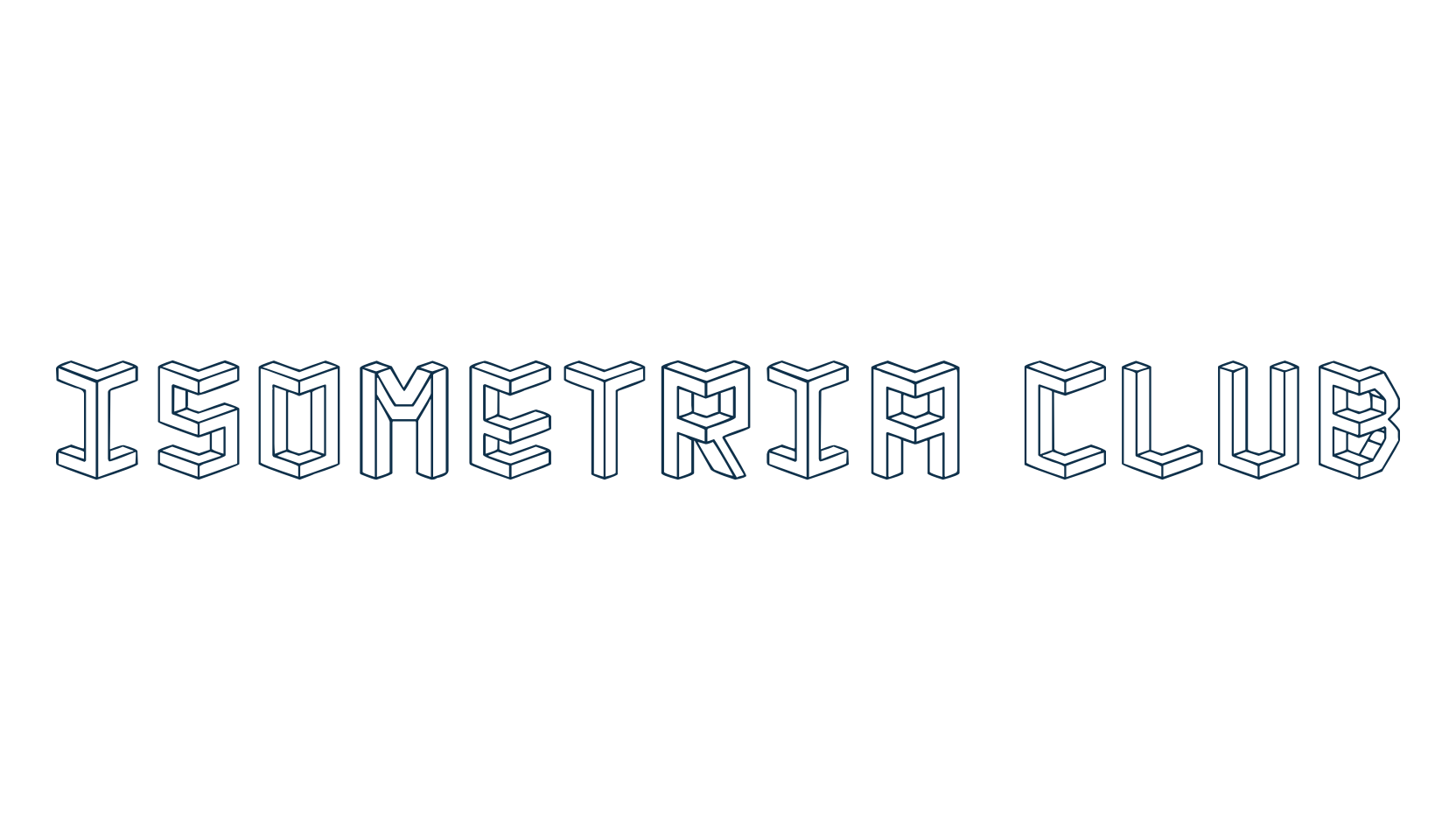 Isometria Club, fancy various techno sci-fi font preview