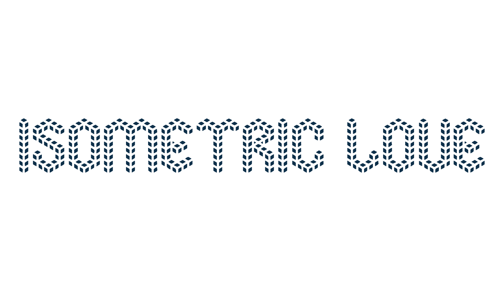 Isometric Love, fancy various techno sci-fi font preview